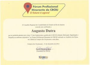 PALESTRA NA FIRJAN, FÓRUM PROFISSIONAL ITINERANTE DO CRCRJ